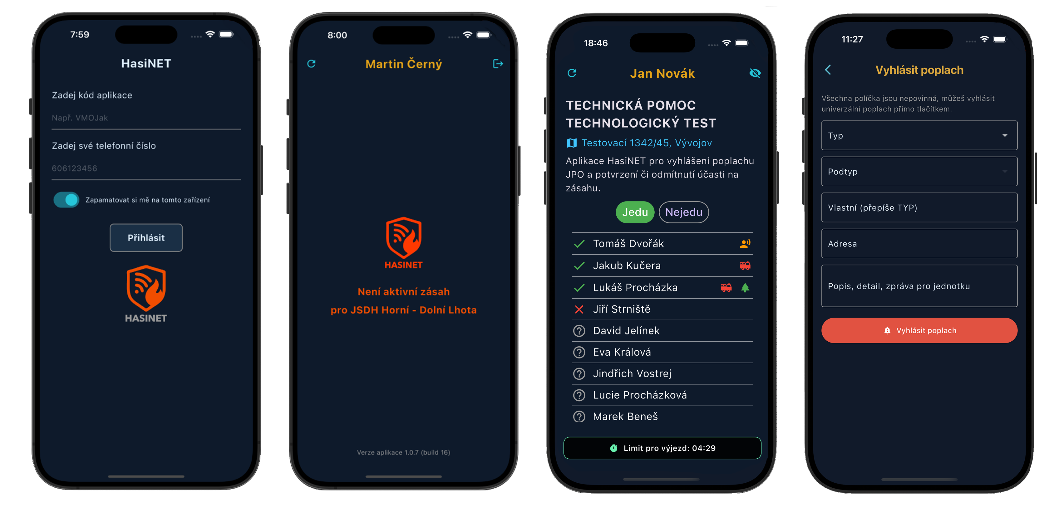 Ukázka mobilní aplikace